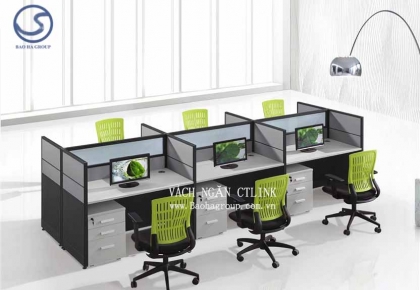 Vách ngăn bàn làm việc nỉ 06 nhân viên